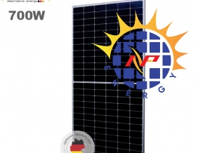 Tấm pin năng lượng mặt trời AE Solar 700W, hai mặt kính, hiệu suất vượt trội