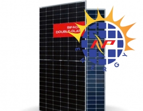 Tấm pin năng lượng mặt trời AE Solar 620W, hai mặt kính, hiệu suất cao