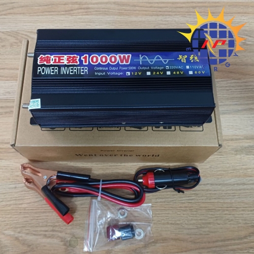 Bộ chuyển đổi điện sin chuẩn 1000W-12V sang 220V có màn hình