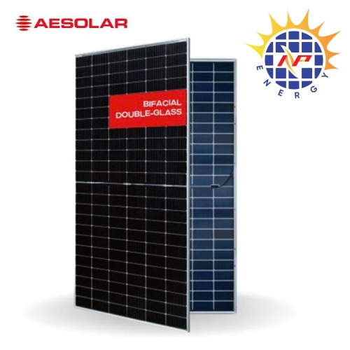 Tấm pin năng lượng mặt trời AE Solar 580W 2 mặt kính