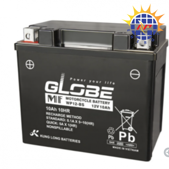 Ắc quy khởi động xe mô tô Globe WP12-BS 12V-10Ah