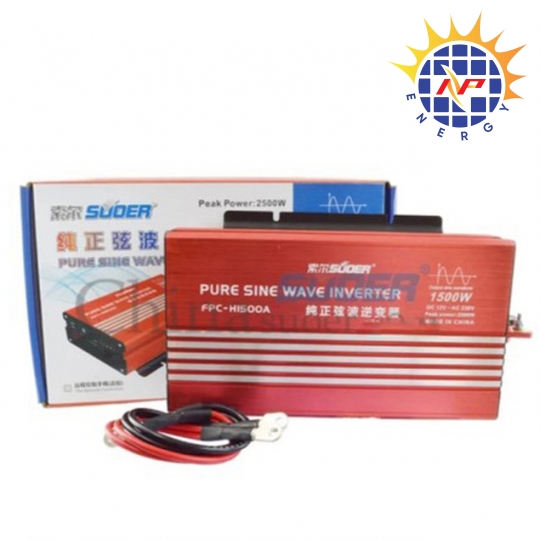 Bộ chuyển đổi điện sin chuẩn 1500W-12V sang 220V hãng Suoer