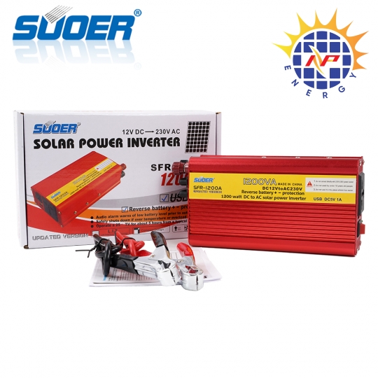 Bộ chuyển điện 1200W -12v lên 220v có cầu chì bảo vệ