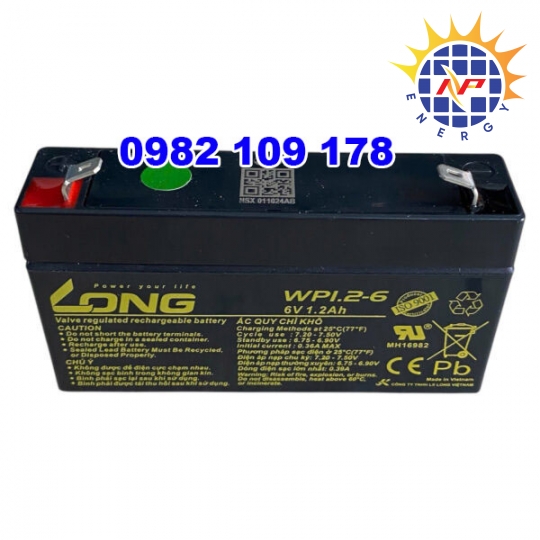 Ắc quy kín khí Long 6V-1.2Ah WP1.2-6, F1