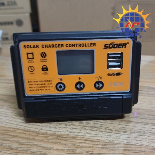 Điều khiển sạc năng lượng mặt trời PWM 30a LCD hãng Suoer