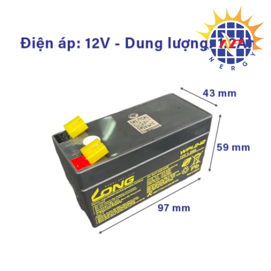 Ắc quy kín khí Long 12V-1.2Ah WP1.2-12, F1