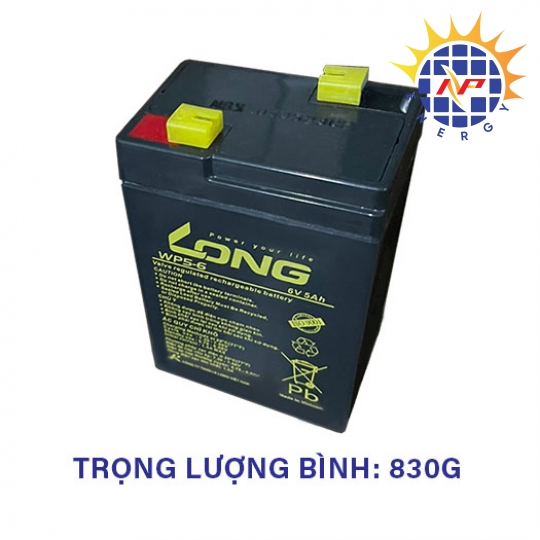 Ắc quy kín khí Long 6V-5Ah WP5-6, F1
