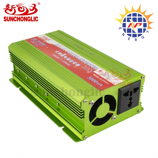 Bộ đổi điện 3000W 24V lên 220V chống ngược cực ắc quy hãng SUNCHONGLIC