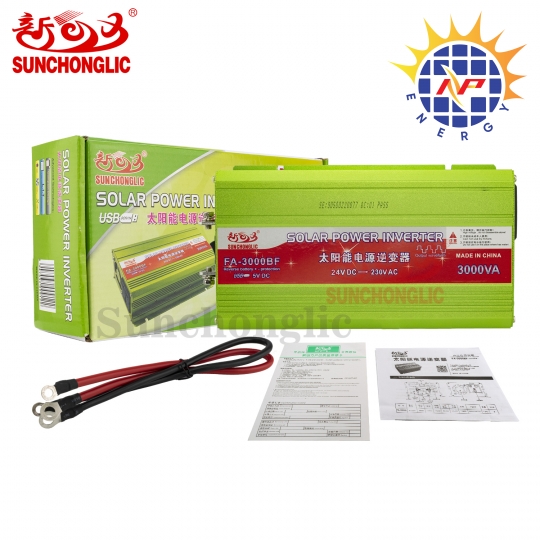 Bộ đổi điện 3000W 24V lên 220V chống ngược cực ắc quy hãng SUNCHONGLIC