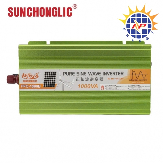 Bộ chuyển điện sin chuẩn 1000W 24V sang 220V có màn hình hiển thị hãng Sunchonglic 