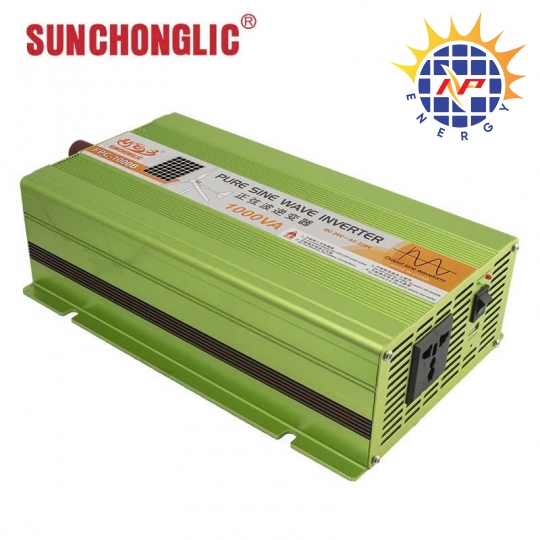 Bộ chuyển điện sin chuẩn 1000W 24V sang 220V có màn hình hiển thị hãng Sunchonglic 