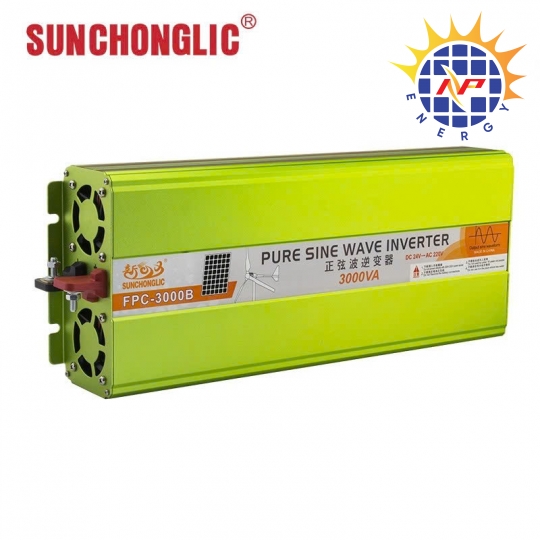 Bộ chuyển đổi điện sin chuẩn 3000W 24V sang 220V hãng Sunchonglic