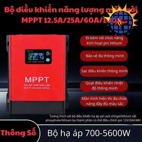 Điều khiển sạc năng lượng mặt trời MPPT 100A 12V/24V/48V auto