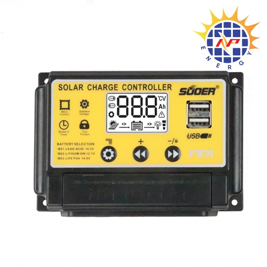 Điều khiển sạc năng lượng mặt trời PWM 20A 12V-24V auto  ST-S1220 LCD Suoer