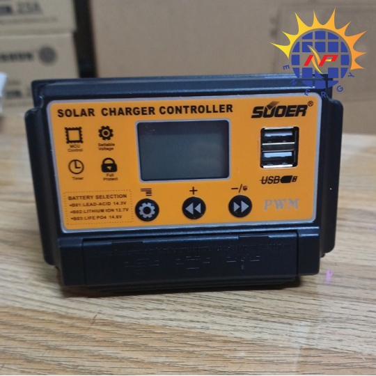 Điều khiển sạc năng lượng mặt trời PWM 30a LCD hãng Suoer