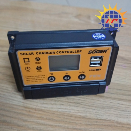 Điều khiển sạc năng lượng mặt trời PWM 30a LCD hãng Suoer
